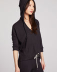 3/4 Sleeve Split Side Licorice Dolman Hoodie