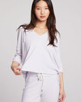 3/4 Sleeve Split Side Light Heather Grey Dolman Hoodie