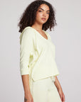 3/4 Sleeve Split Side Panna Cotta Dolman Hoodie