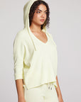 3/4 Sleeve Split Side Panna Cotta Dolman Hoodie