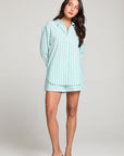 Paso Aloe Stripe Button Up