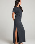 Saloonn Licorice Black Maxi Dress