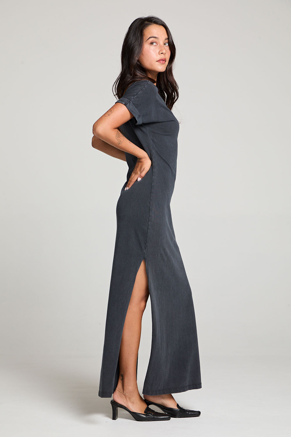 Saloonn Licorice Black Maxi Dress