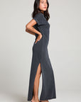 Saloonn Licorice Black Maxi Dress