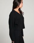 Mccartneyy Licorice Black Zip Up Long Sleeve