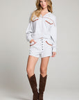 Western Details Zip Up Hoodie