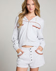 Western Details Zip Up Hoodie