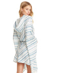 BEACHY LINEN LACE-UP DOLMAN HOODED TUNIC WOMENS chaserbrand