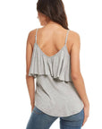 COOL JERSEY CROSSOVER RUFFLE SHIRTTAIL CAMI WOMENS chaserbrand