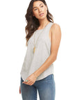 COTTON BASICS SEAMED SHIRTTAIL MUSCLE TANK WOMENS chaserbrand