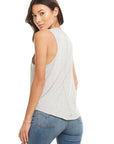 COTTON BASICS SEAMED SHIRTTAIL MUSCLE TANK WOMENS chaserbrand