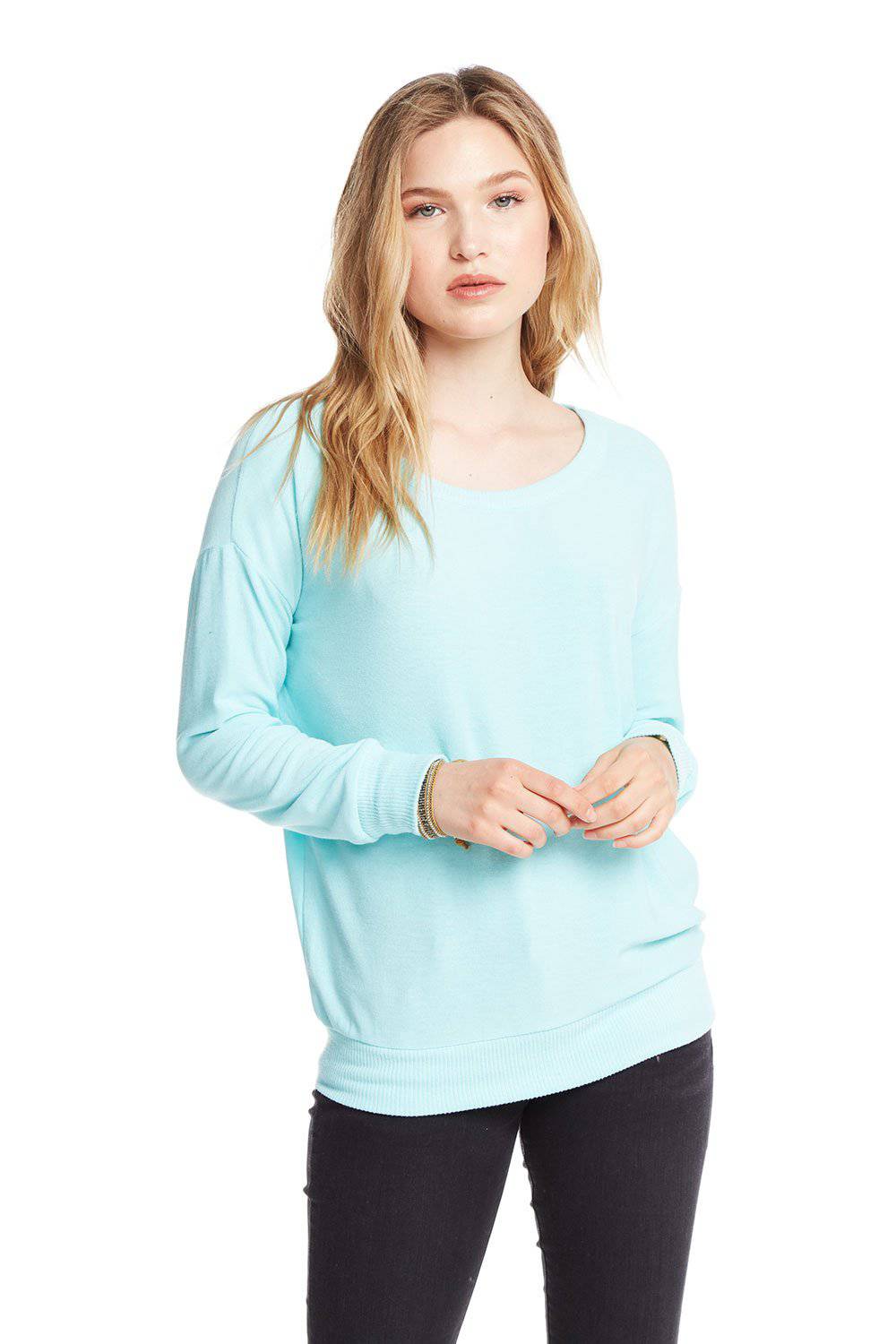 COZY KNIT LONG SLEEVE CREW NECK DOLMAN WOMENS chaserbrand