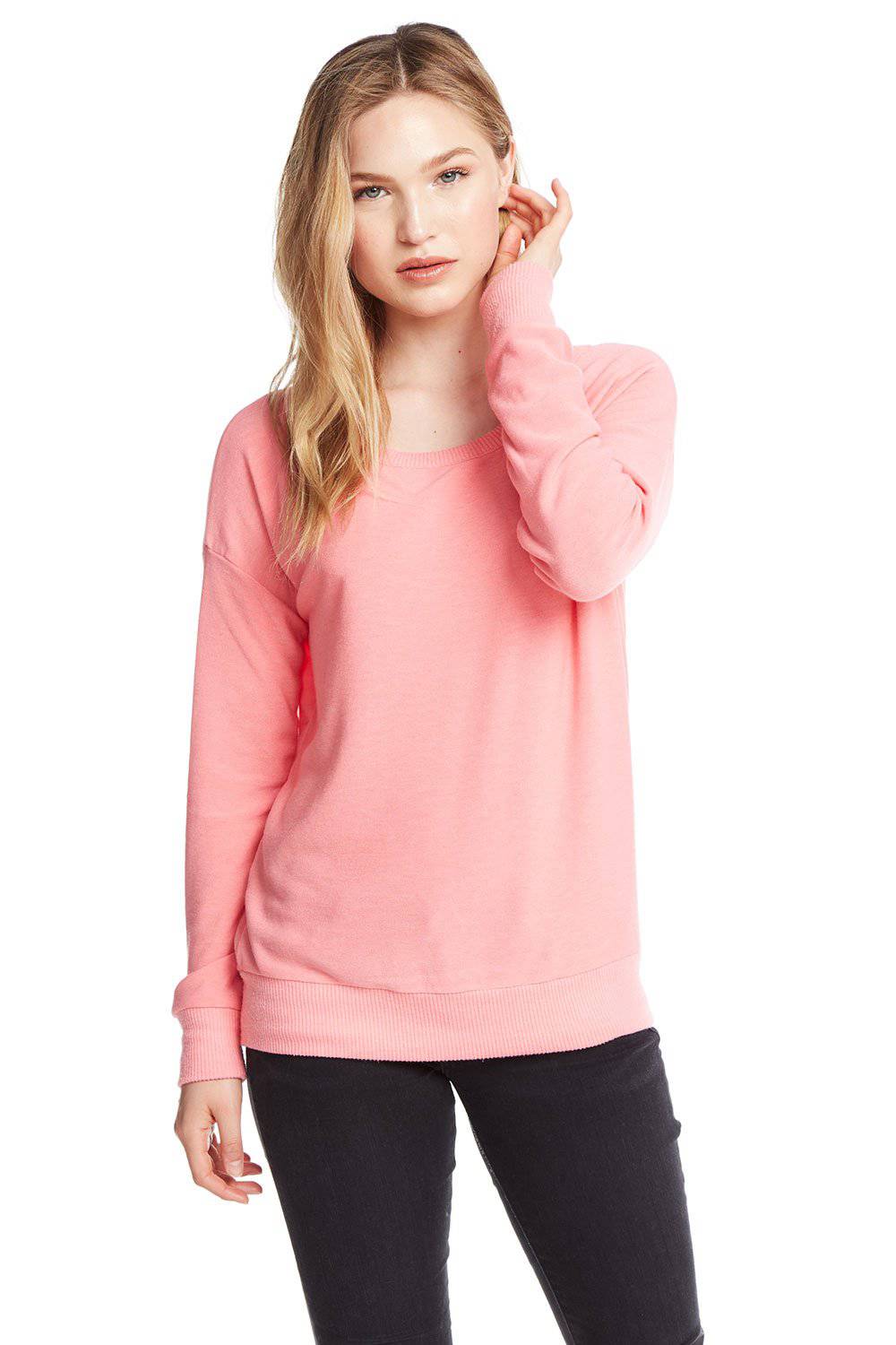 COZY KNIT LONG SLEEVE CREW NECK DOLMAN WOMENS chaserbrand