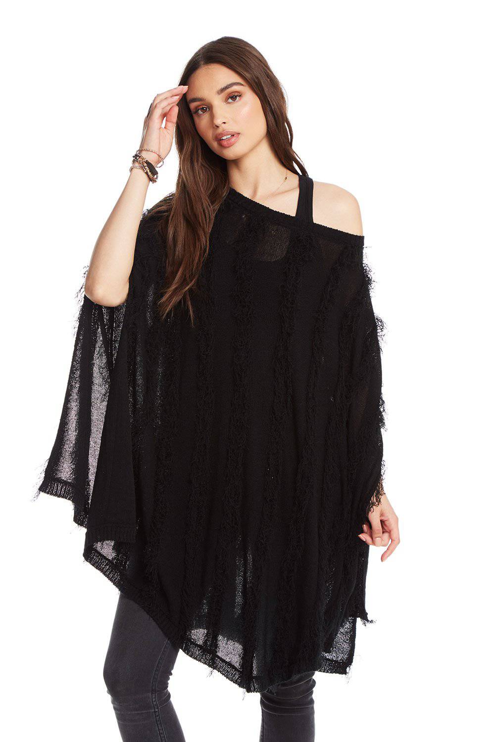 SIDE SLIT PONCHO WOMENS chaserbrand