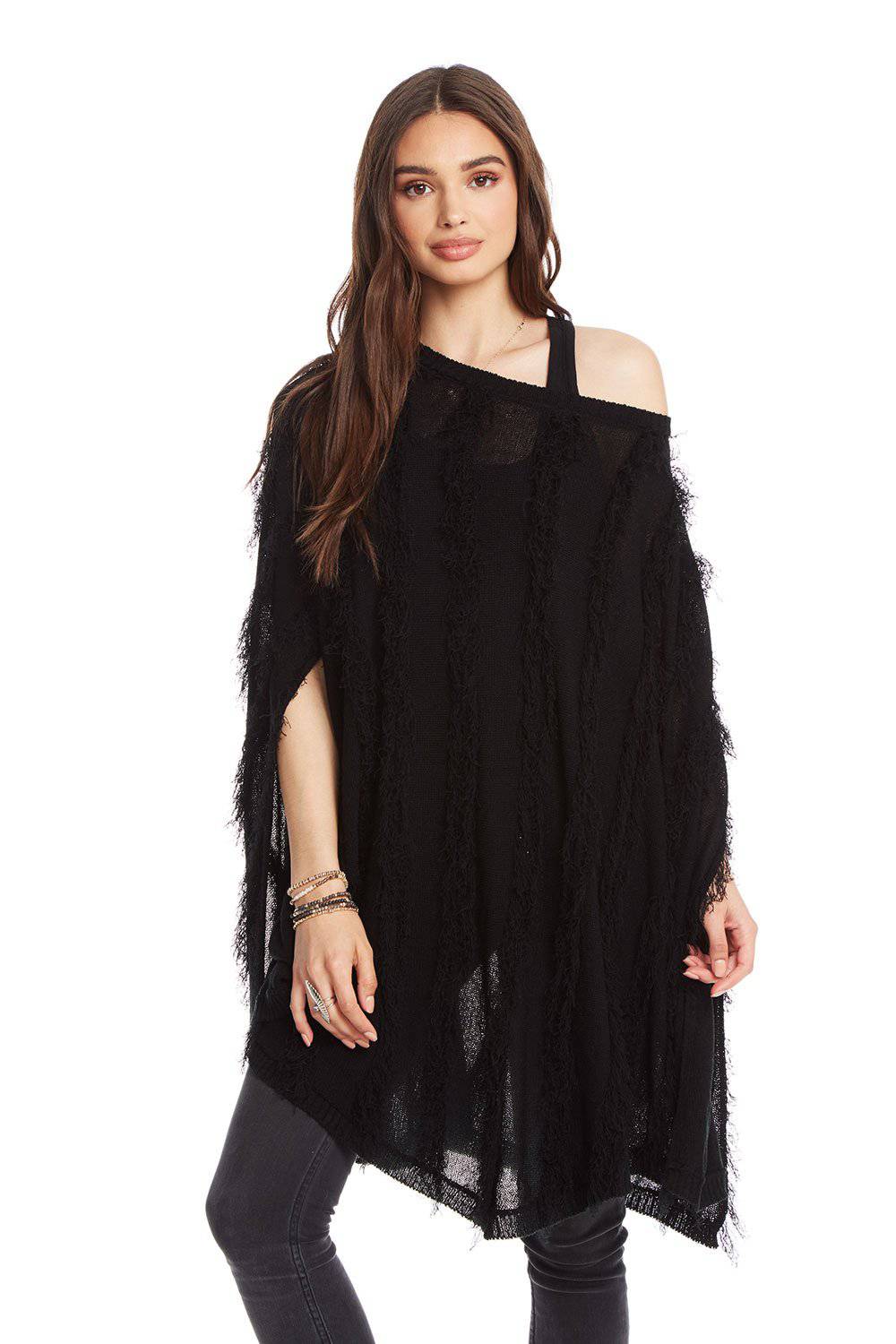 SIDE SLIT PONCHO WOMENS chaserbrand