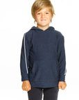 Boys Cozy Knit Contrast Piping Kanga Pocket Pullover Hoodie BOYS - chaserbrand