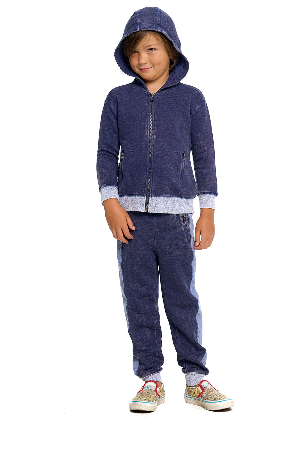 Boys Linen French Terry Zip Up Hoodie With Zippers BOYS chaserbrand