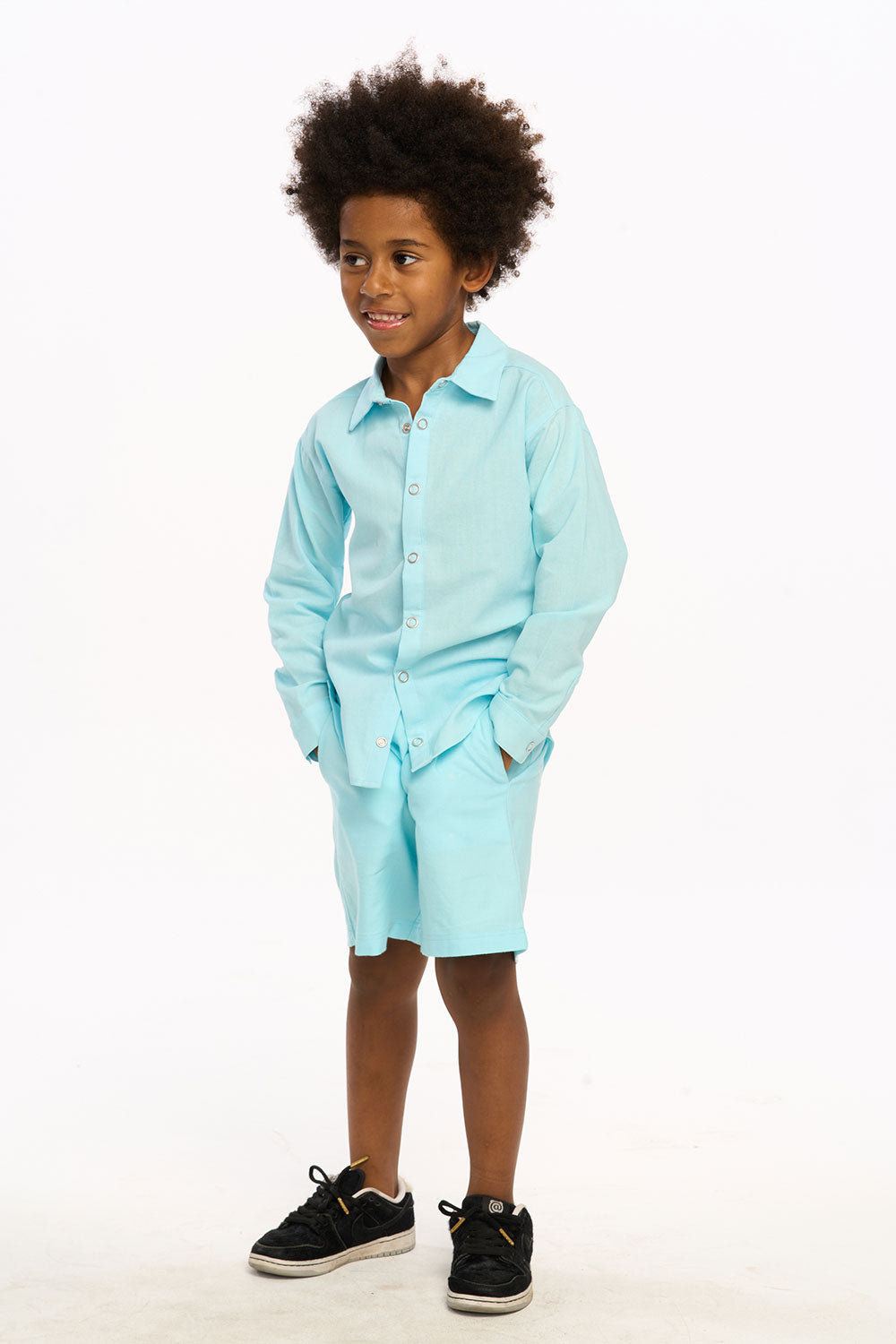 Nichola Long Sleeve Button Down - Clear Blue BOYS chaserbrand