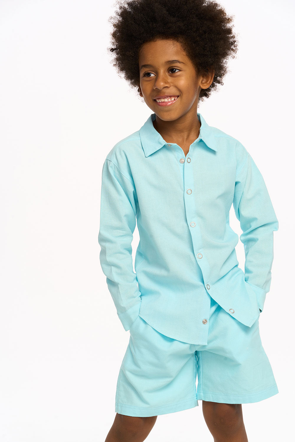 Nichola Long Sleeve Button Down - Clear Blue BOYS chaserbrand