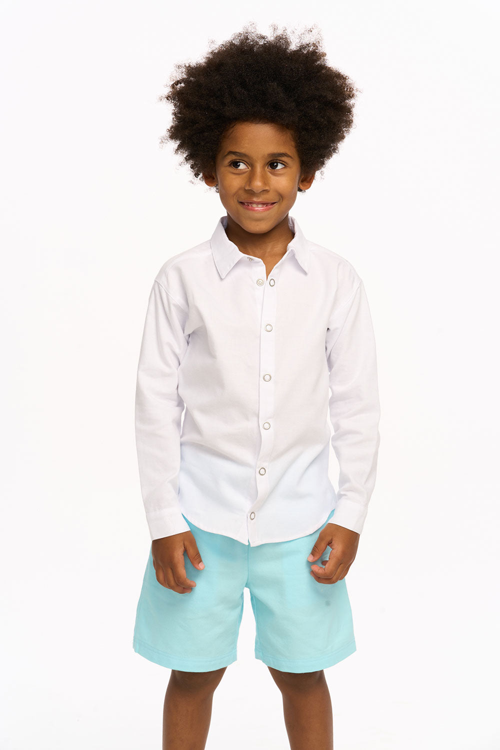 Nichola Long Sleeve Button Down - White BOYS chaserbrand