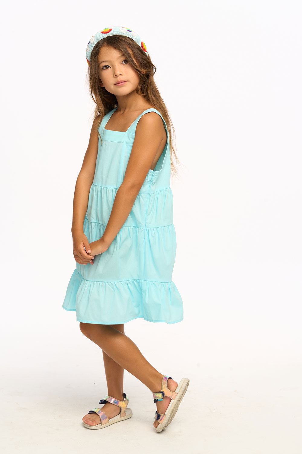 Nova Cotton Poplin Tank Dress - Clear Blue GIRLS chaserbrand