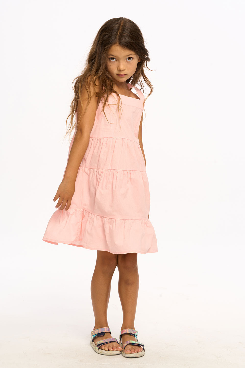 Nova Cotton Poplin Tank Dress - English Rose GIRLS chaserbrand