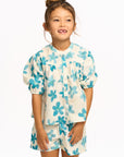 Blue Watercolor Floral Top GIRLS chaserbrand