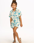 Blue Watercolor Floral Shirt GIRLS chaserbrand