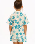 Blue Watercolor Floral Shirt GIRLS chaserbrand