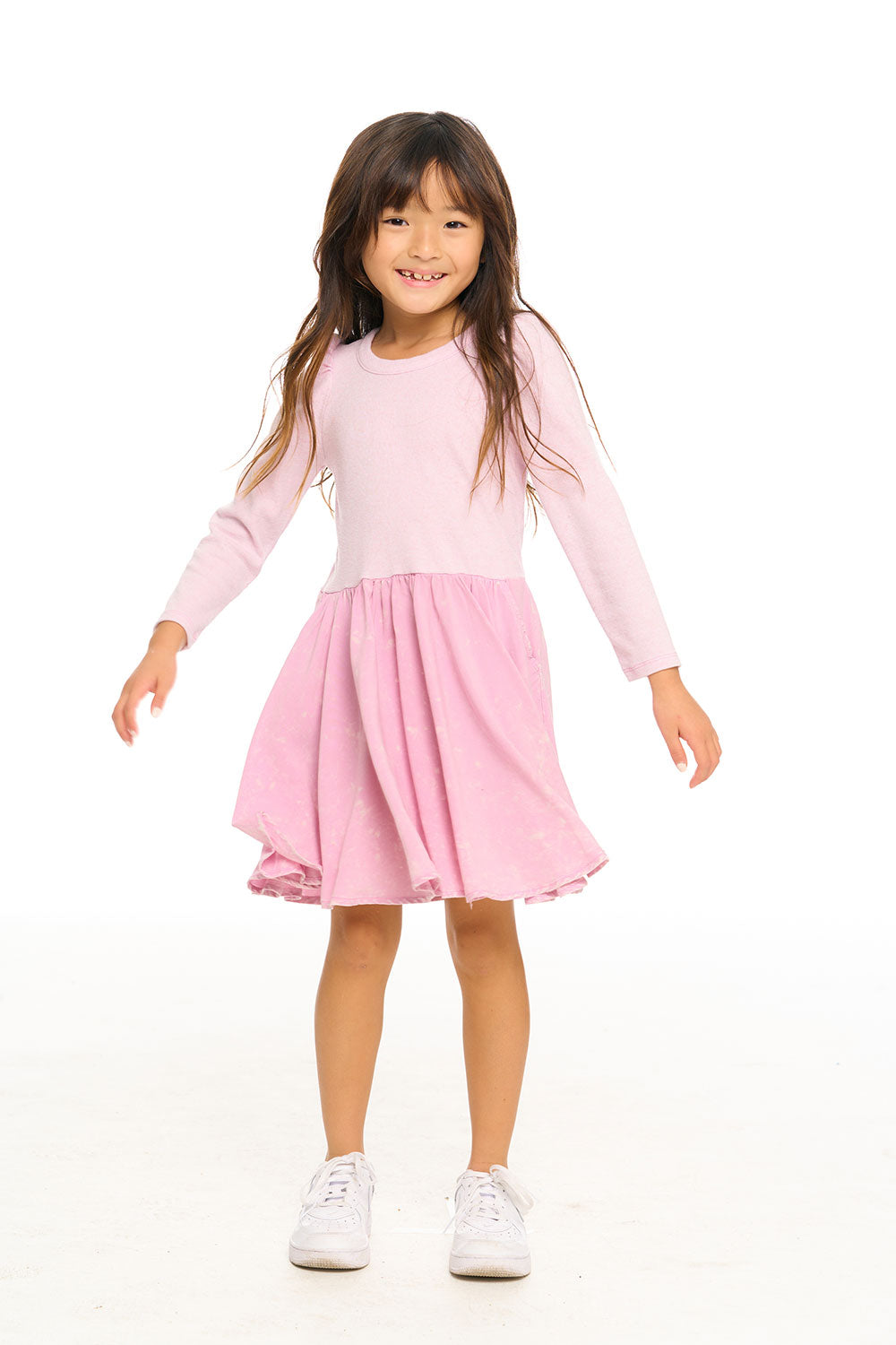 Puff Long Sleeve Dress With Twirl Skirt GIRLS chaserbrand