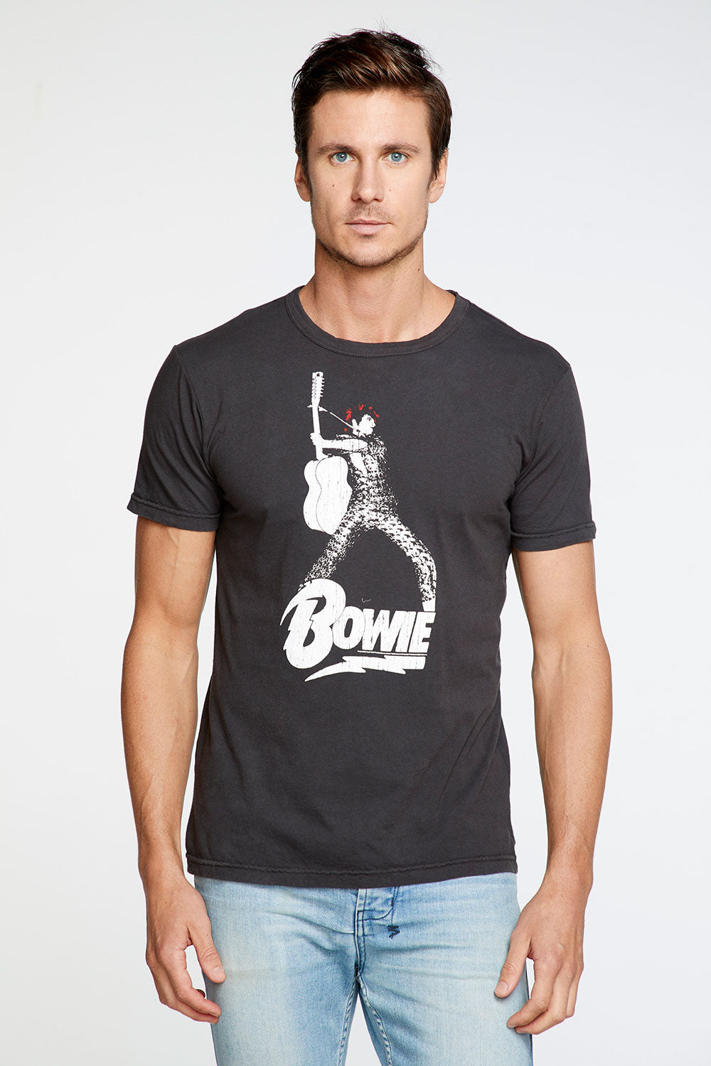 David Bowie - Bowie Guitar Crew Neck Tee MENS - chaserbrand