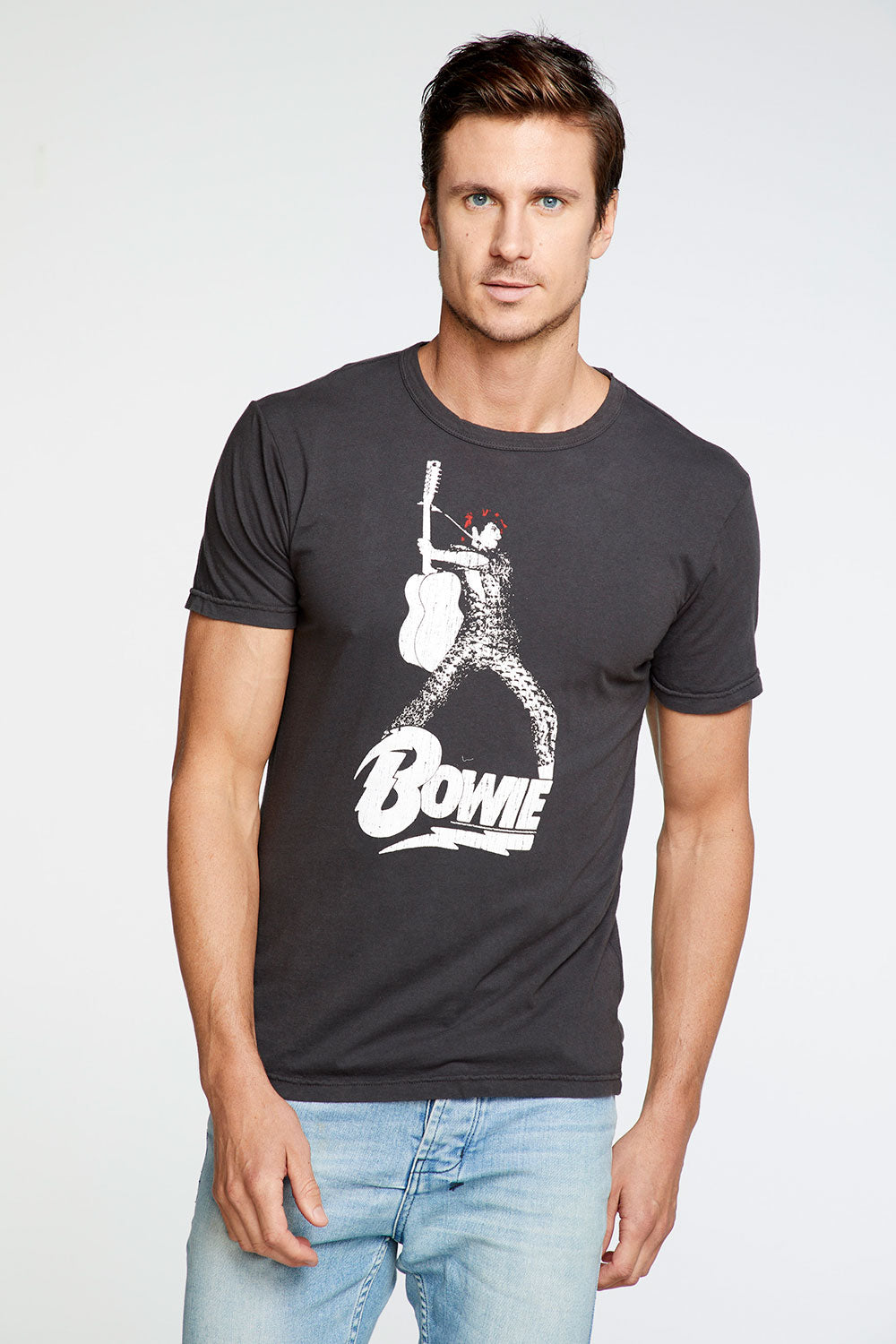 David Bowie - Bowie Guitar Crew Neck Tee MENS - chaserbrand