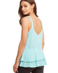 Linen Jersey Tiered Peplum Cami WOMENS - chaserbrand