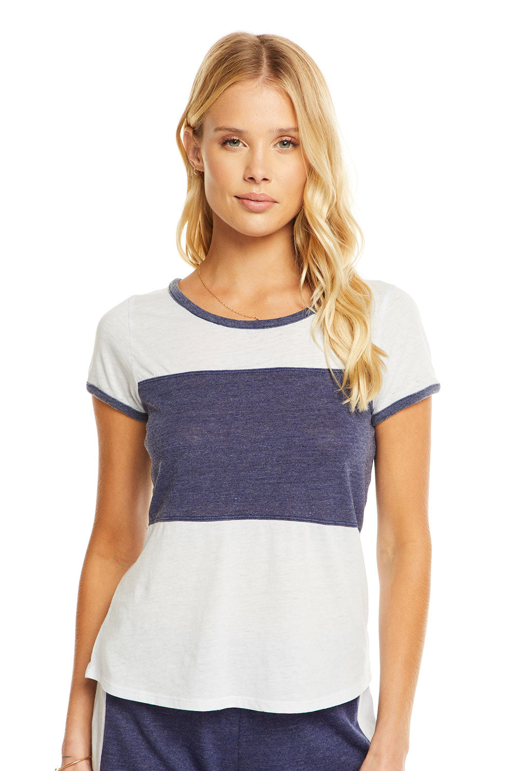 Blocked Jersey S/S Open Neck Football Tee WOMENS - chaserbrand