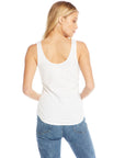 Vintage Rib Slit V-Neck Scoop Back Shirttail Tank WOMENS - chaserbrand