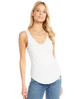 Vintage Rib Slit V-Neck Scoop Back Shirttail Tank WOMENS - chaserbrand