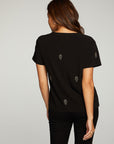 Beaded Skulls Short Sleeve Tee WOMENS - chaserbrand