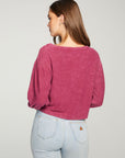 Cozy Knit Blouson Sleeve Crop Pullover WOMENS - chaserbrand