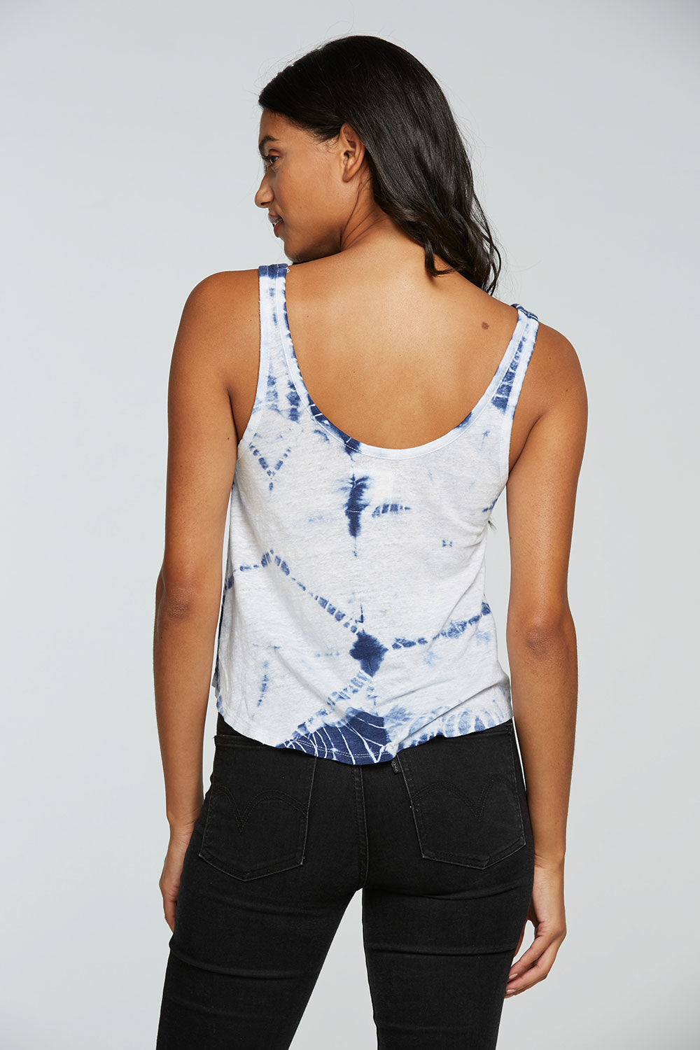 Linen Jersey Flouncy Double Scoop Tank WOMENS - chaserbrand