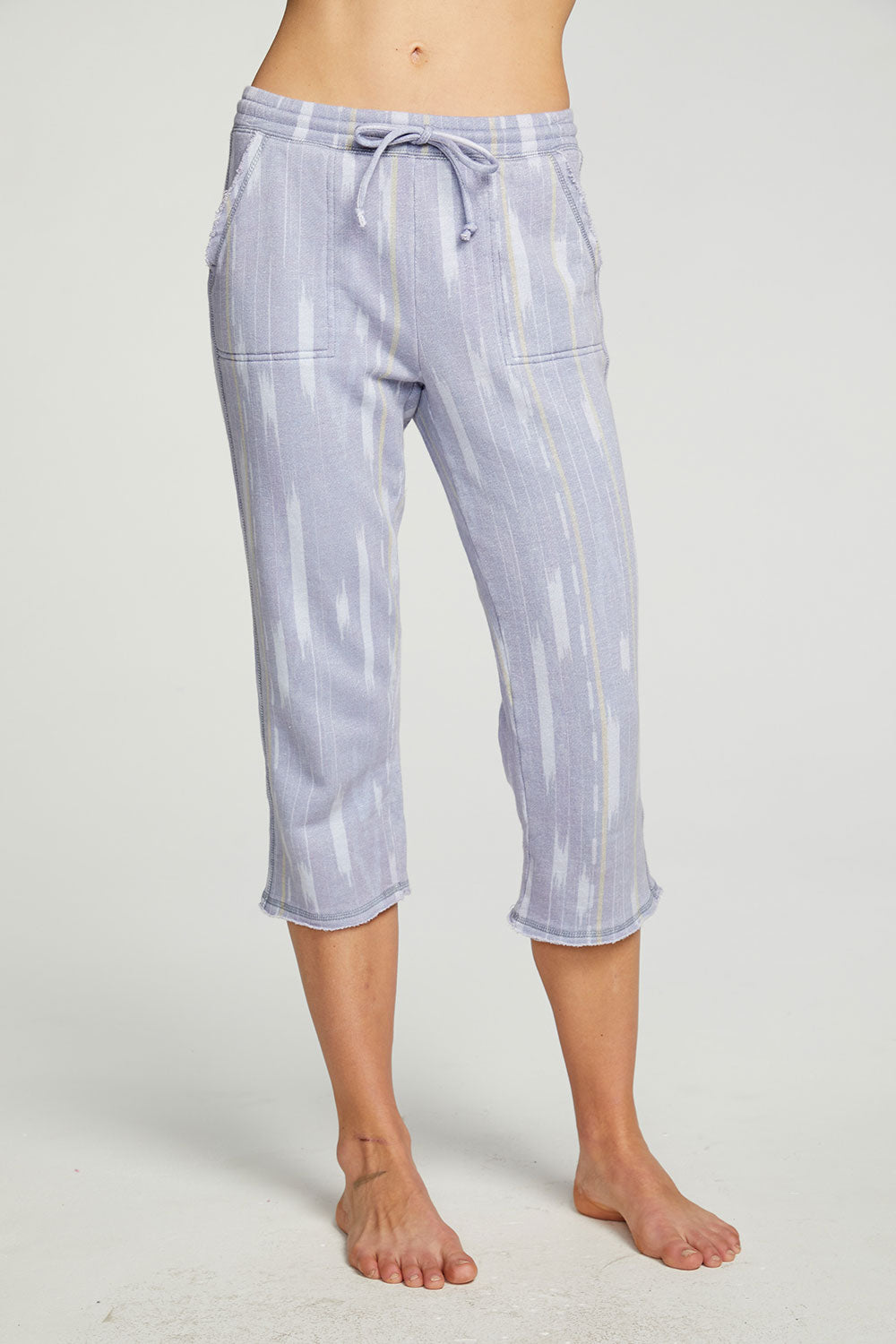 Linen French Terry Cropped Relaxed Raw Edge Jogger WOMENS - chaserbrand