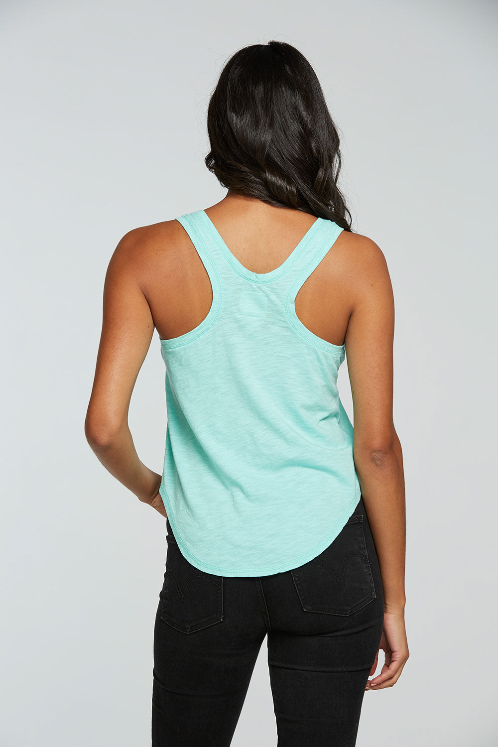 Gauze Jersey Hi Lo Shirttail Racerback Tank WOMENS - chaserbrand