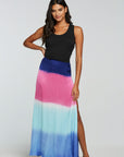 Stretch Silky Basics Side Slit Maxi Skirt WOMENS - chaserbrand