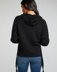 Linen French Terry Long Sleeve Side Tie Batwing Pullover Hoodie WOMENS - chaserbrand