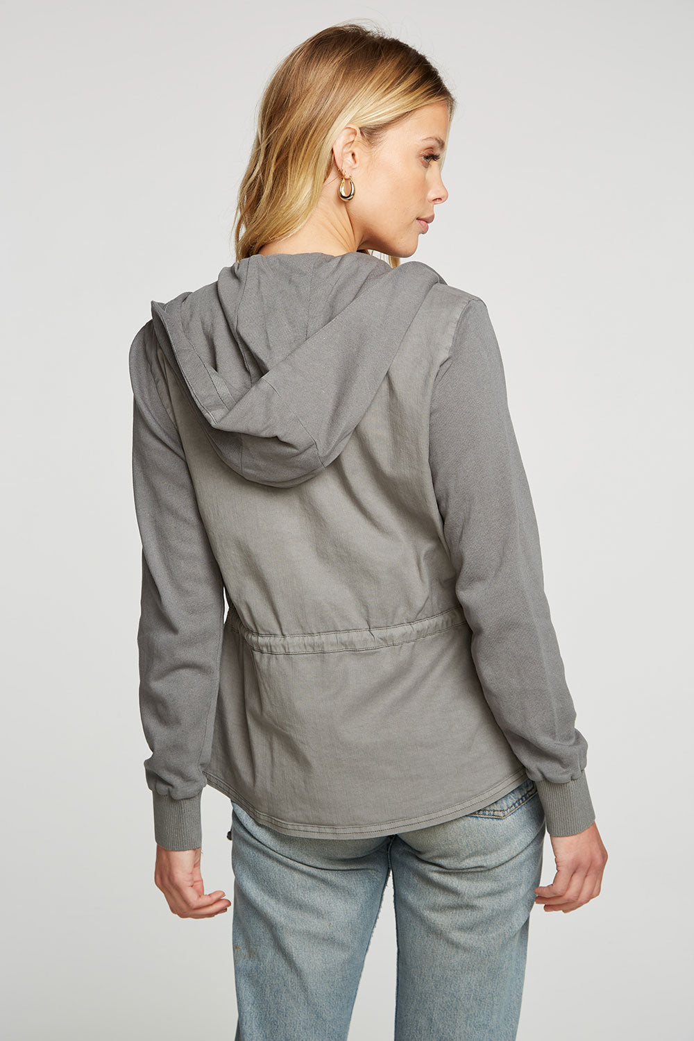 Stretch Twill Long Sleeve Utility Jacket with Terry And Rib WOMENS - chaserbrand