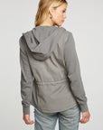 Stretch Twill Long Sleeve Utility Jacket with Terry And Rib WOMENS - chaserbrand