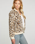 Animal Faux Fur Long Sleeve Bomber Jacket WOMENS - chaserbrand