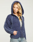 Quilted Heirloom Wovens Long Sleeve Batwing Hooded Zip Up Jacket WOMENS - chaserbrand