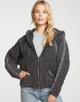 Quilted Heirloom Wovens Long Sleeve Batwing Hooded Zip Up Jacket WOMENS - chaserbrand