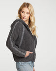 Quilted Heirloom Wovens Long Sleeve Batwing Hooded Zip Up Jacket WOMENS - chaserbrand