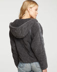 Quilted Heirloom Wovens Long Sleeve Batwing Hooded Zip Up Jacket WOMENS - chaserbrand